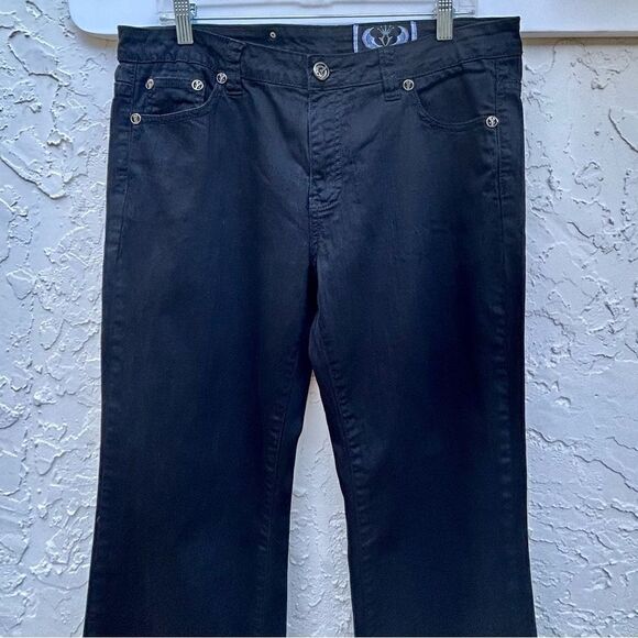 Premium Denim Women's Size 14 Black Straight Leg Cut Cotton Blend Jeans - Picture 5 of 13